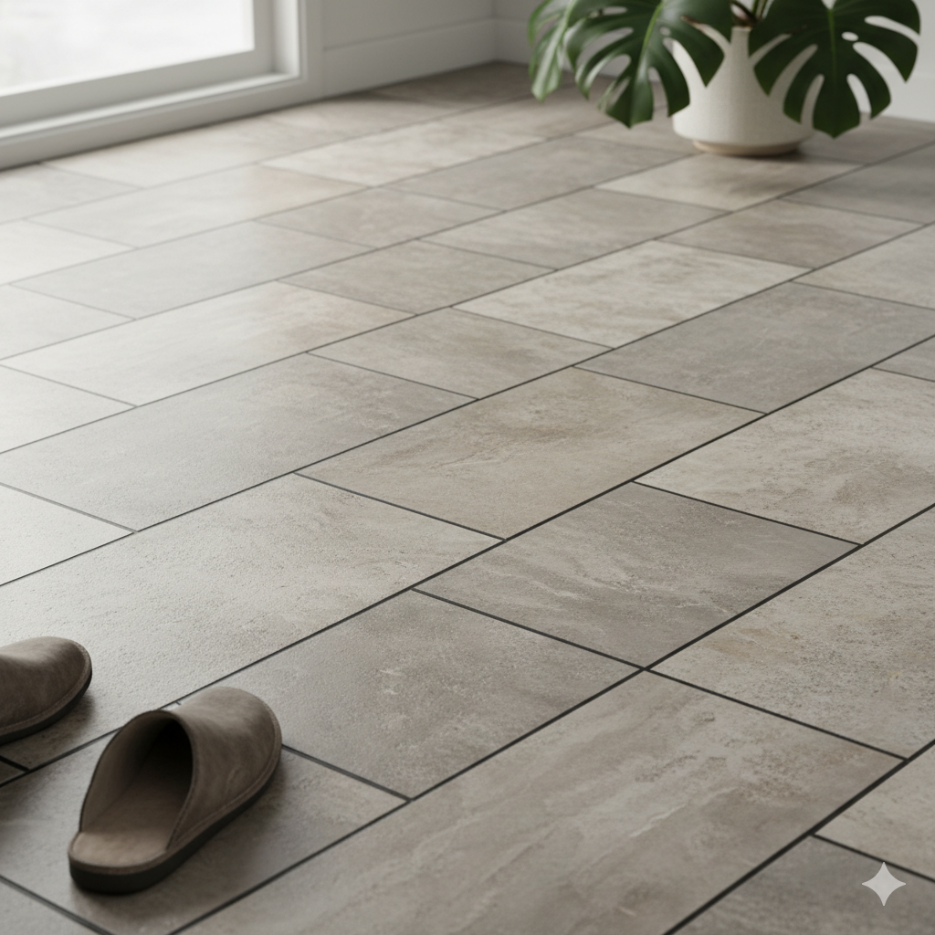 Tile-look laminate flooring