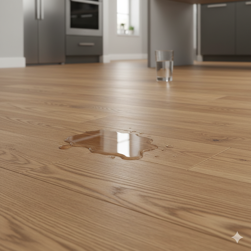 Water-resistant laminate flooring